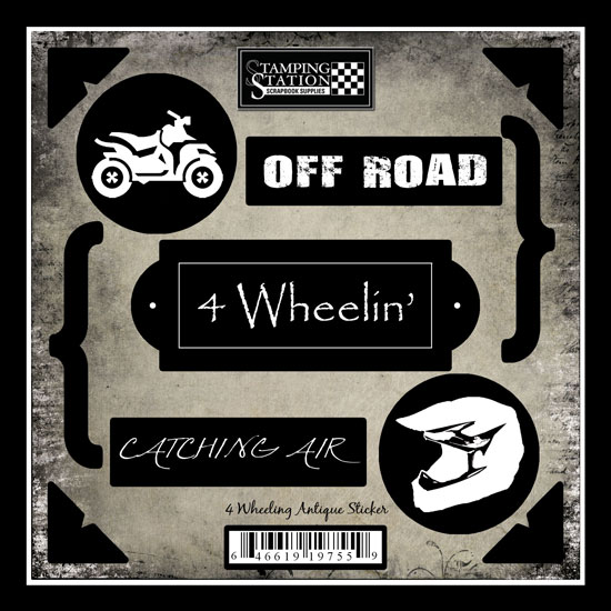 Stamping Station - 4 Wheeling Antique Stickers